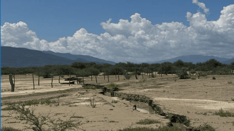 Tras lluvias, aparece enorme grieta en Tula, Tamaulipas