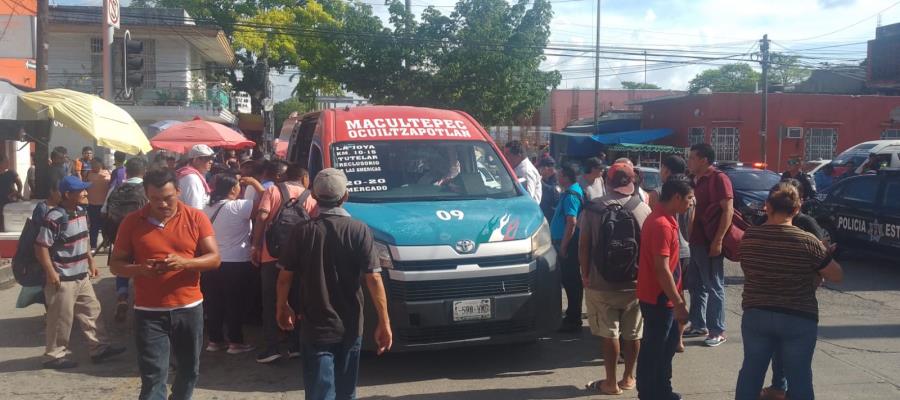 Hieren con arma blanca a chofer en el Centro de Villahermosa