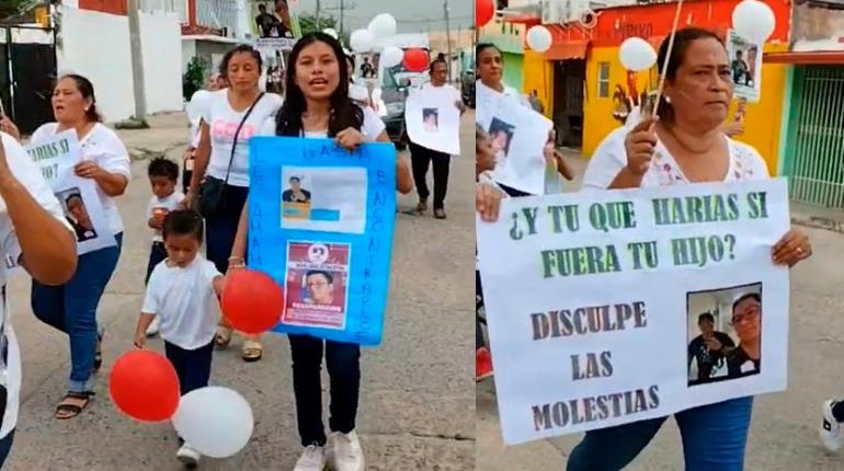 Marchan en Balancán por los desaparecidos; piden que regresen