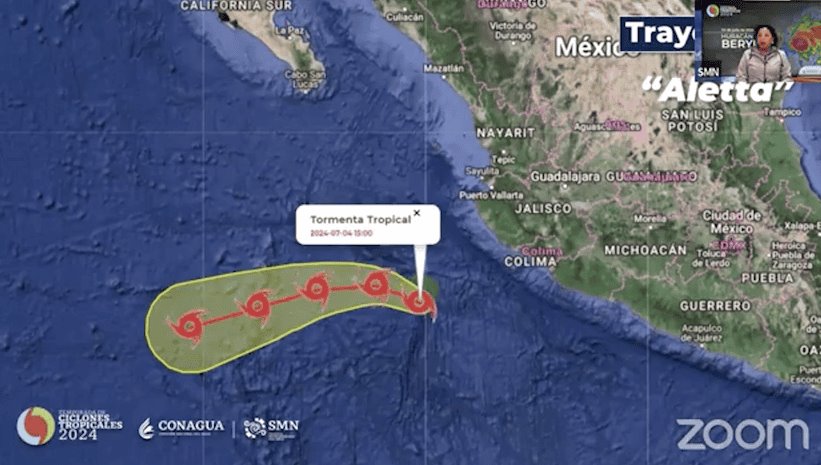 Se forma Tormenta Tropical ´Aletta´ en el Pacífico