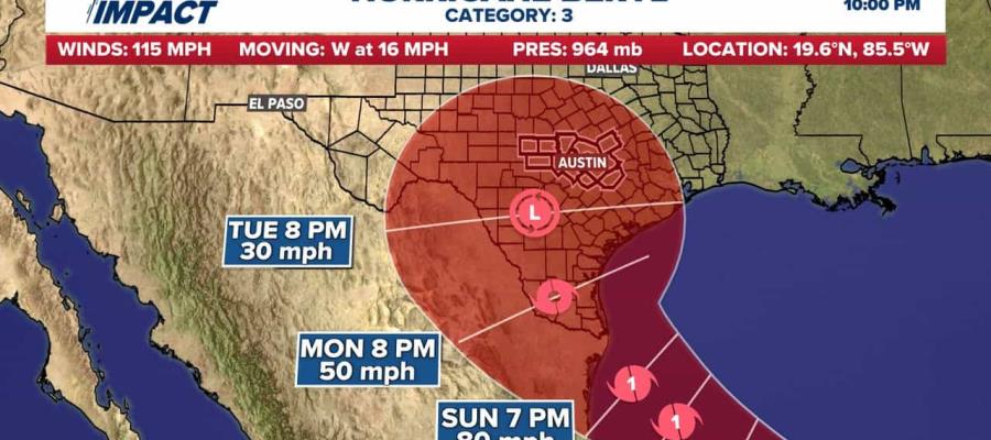 Beryl impactará Texas el lunes; se prevé que se fortalezca tras su paso por México