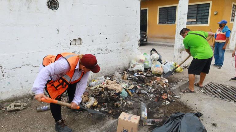 Se suman 140 vecinos de Tierra Colorada a jornada de limpieza