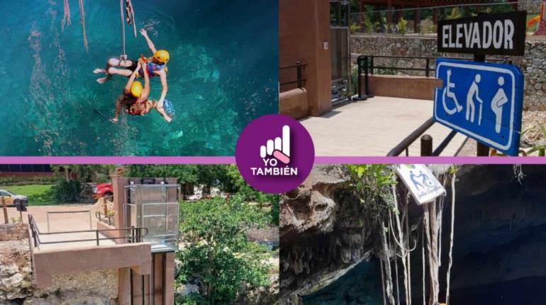 Maravilla natural incluyente: Así es el primer cenote con elevador para pcd en Yucatán