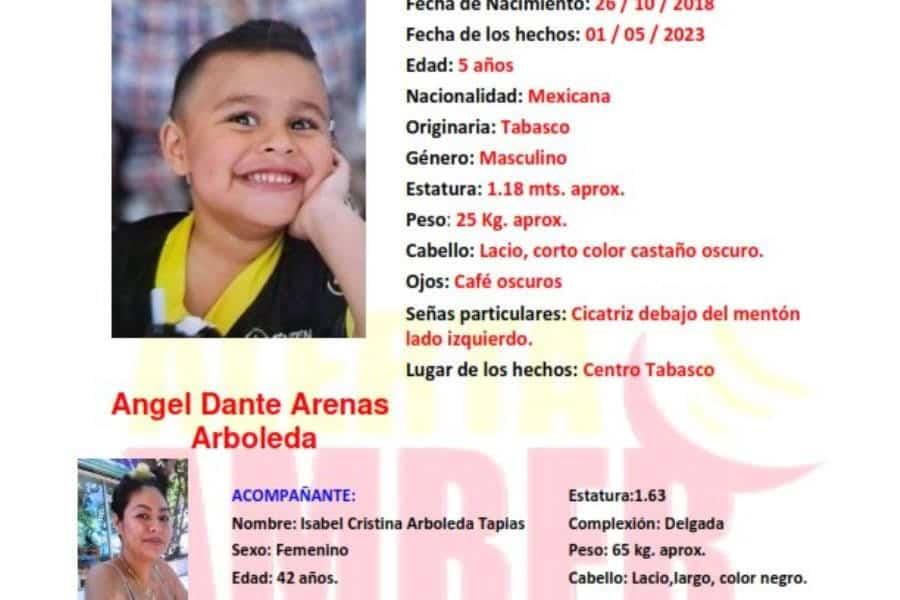 Activan Alerta Amber para ubicar al menor Ángel Dante y a su madre