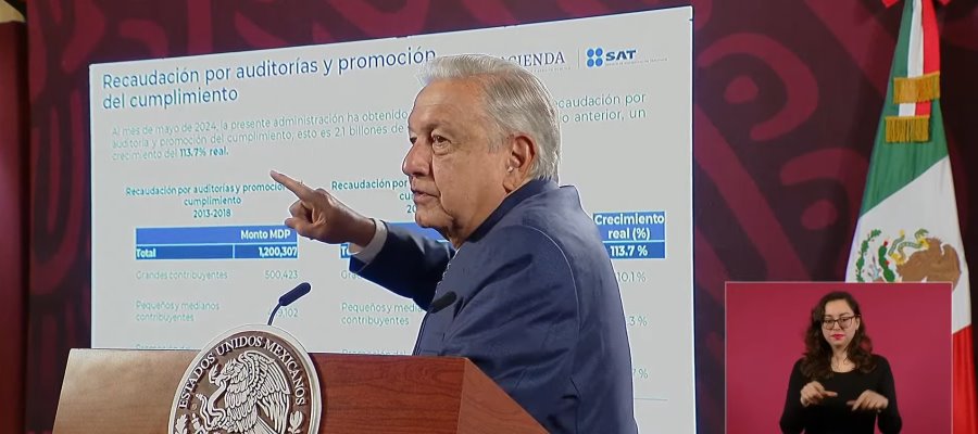 Presume gobierno federal aumento en recaudación tributaria