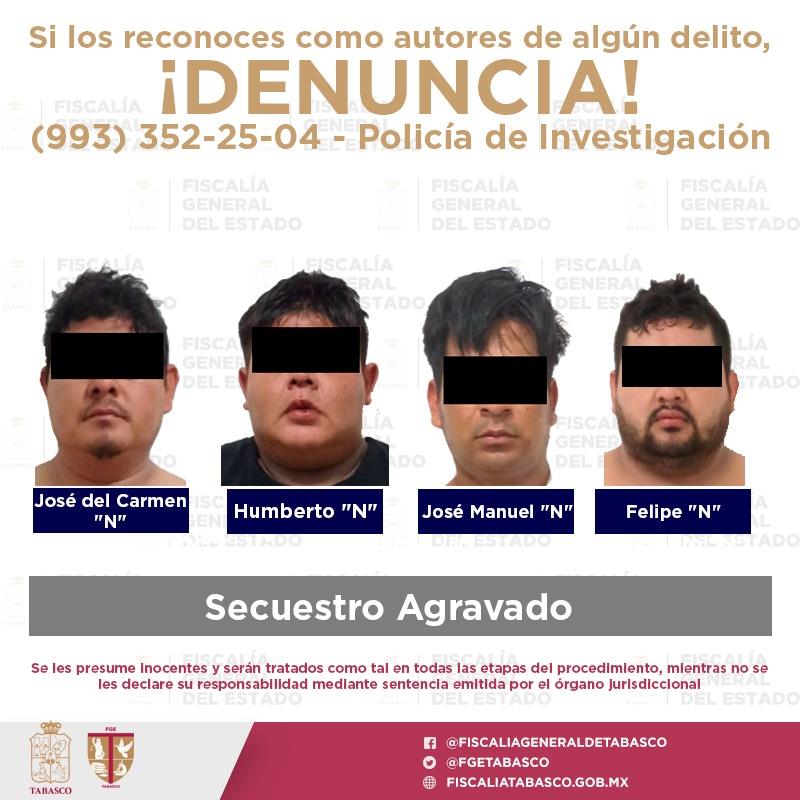 Dan prisión preventiva a 4 sujetos señalados de secuestrar a menor en Centro