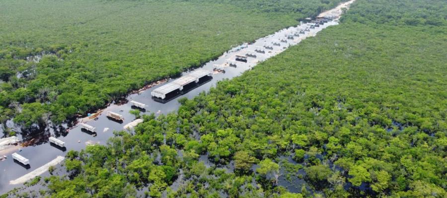 Comunidades de Bacalar acusan que Tren Maya impide el flujo del agua de lluvia