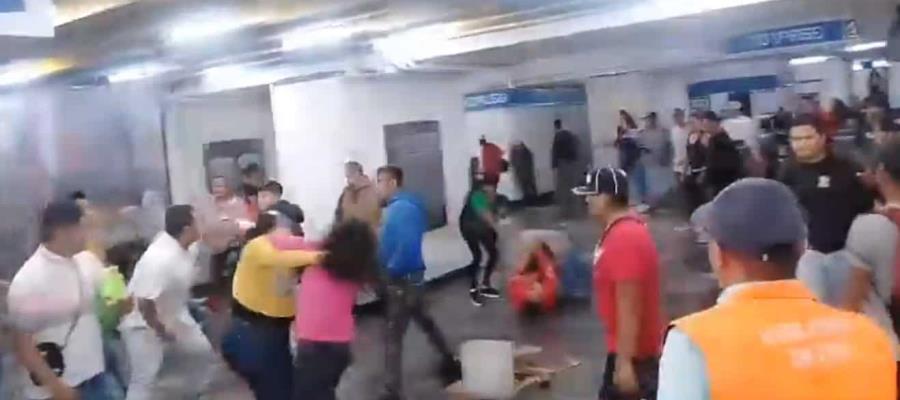 Ambulantes protagonizan campal en el Metro CDMX