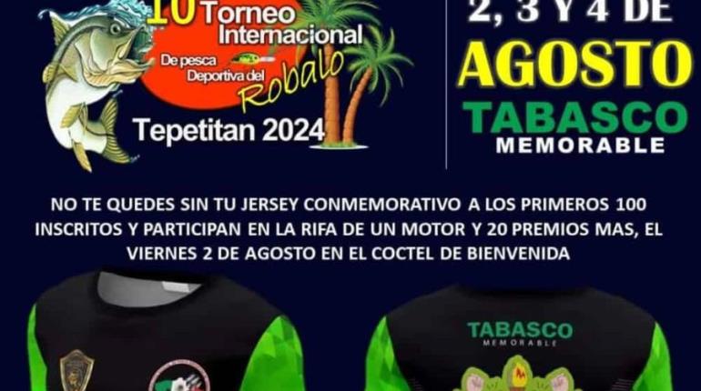 10.º Torneo de Pesca Deportiva de Robalo de Villa Tepetitán será del 2 al 4 de agosto