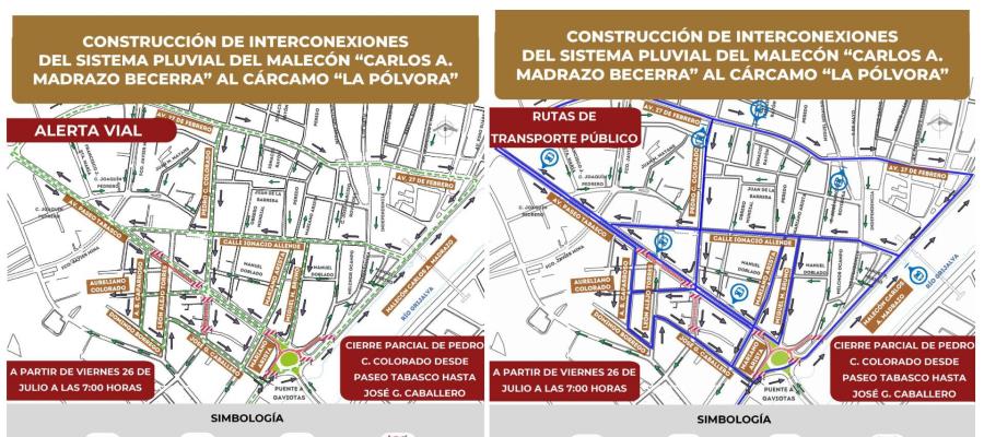 Ajustan circulación vehicular por reparación de socavón en colonia Municipal 