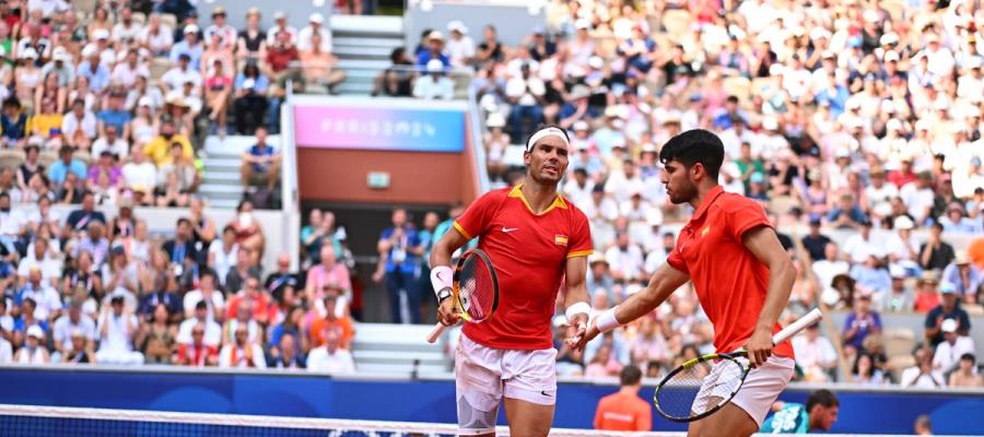 Dupla de Carlos Alcaraz y Rafa Nadal avanzan a 4tos de final en Tenis en París 2024