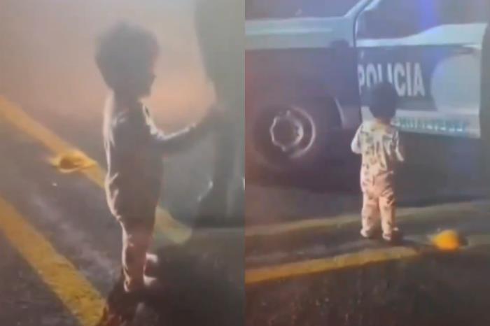 ¿Y los papás? Localizan a niño caminando solo en carretera de Puebla