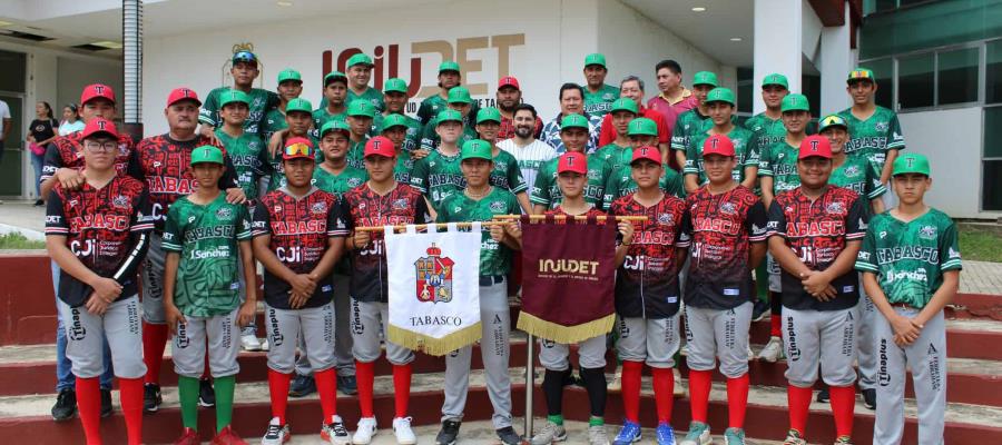 Abanderan a peloteros tabasqueños para el Campeonato Nacional de Beisbol 15-16 años