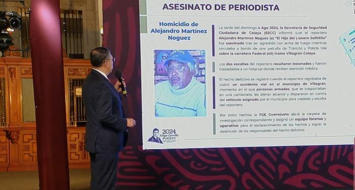 Contabiliza gobierno 3 periodistas asesinados en lo que va de 2024