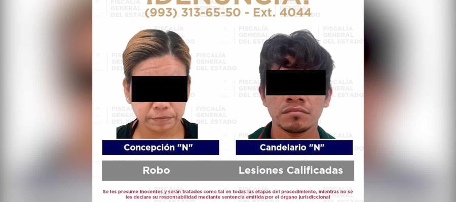 Aseguran en Quintana Roo a 2 sujetos por delitos cometidos en Tabasco