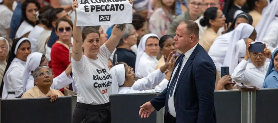 Activistas contra el maltrato animal irrumpen audiencia del Papa