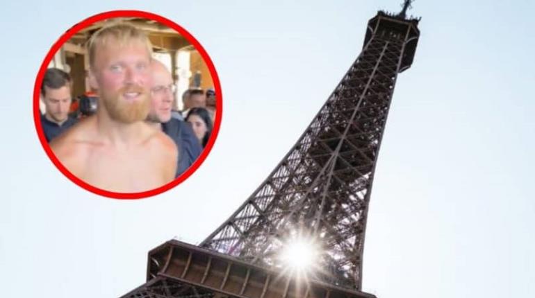 Hombre es arrestado por escalar Torre Eiffel en último día de Olímpicos