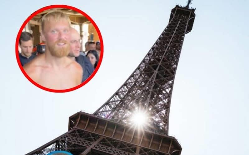 Hombre es arrestado por escalar Torre Eiffel en último día de Olímpicos