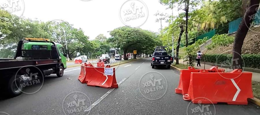 Reabren circulación en carril de Ruiz Cortines frente a La Venta