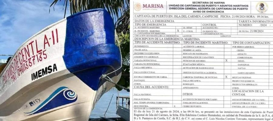 Semar emite aviso de emergencia para localizar a pescadores de Centla