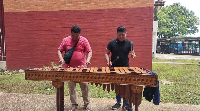 Como en la pandemia músicos continúan laborando con marimba en colonias y fraccionamientos