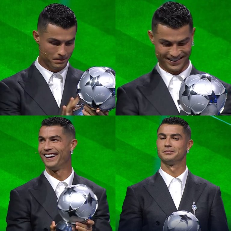 UEFA homenajea  a CR7 por ser el máximo goleador de la Champions y éste, porta un reloj de 1.5 mdd