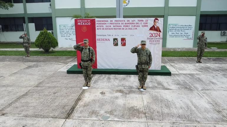 Toman posesión jefe de Estado Mayor de 38 Zona Militar y comandante del 37 Batallón de Infantería en Tabasco