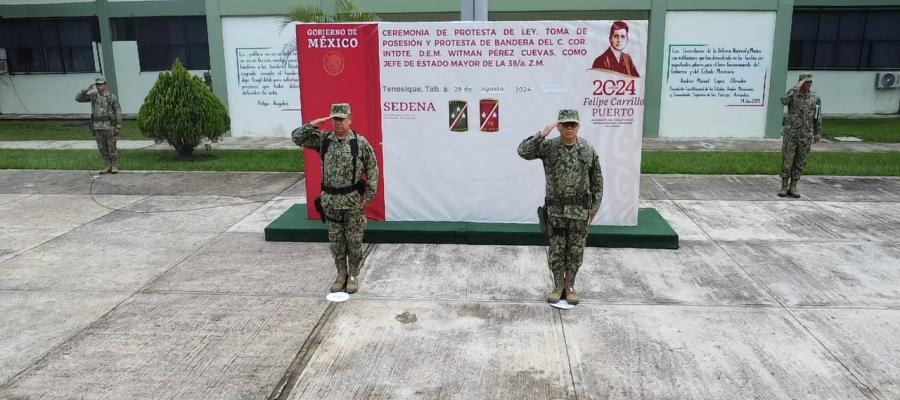 Toman posesión jefe de Estado Mayor de 38 Zona Militar y comandante del 37 Batallón de Infantería en Tabasco