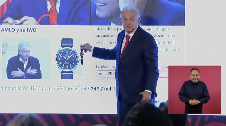 AMLO desmiente usar reloj "machuchón"; asegura que el suyo cuesta $2,500