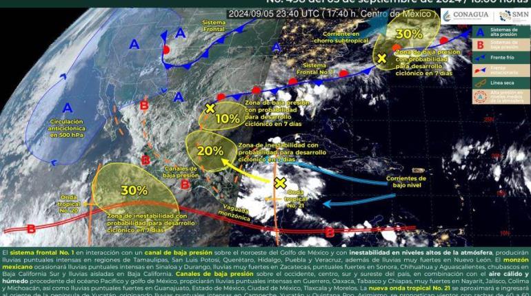 Lluvias intensas de hasta 150 mm se espera este viernes en Tabasco: Conagua