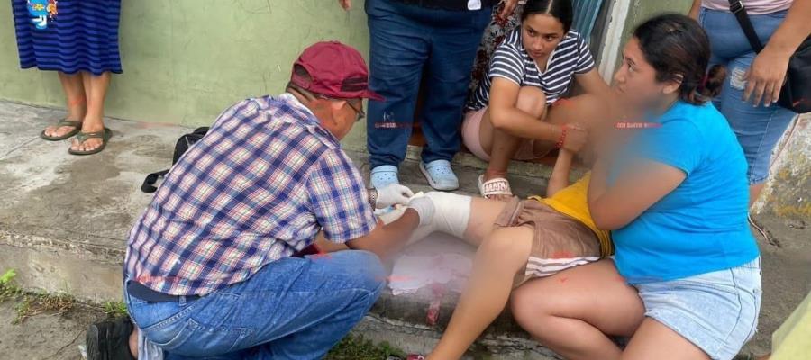 Niño cae debajo de autobús abandonado en Cárdenas y resulta herido de su pierna