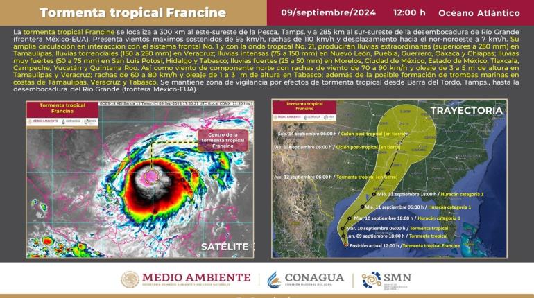 Se forma ´Francine´ frente a costas de México