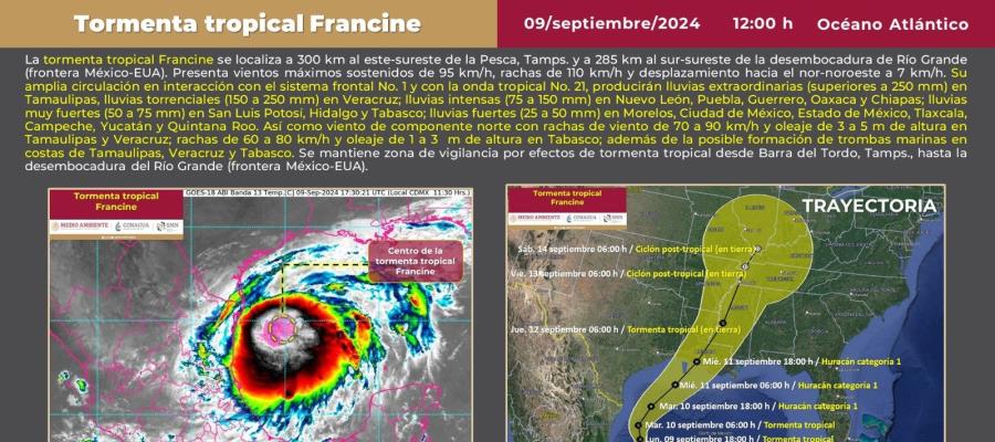 Se forma ´Francine´ frente a costas de México