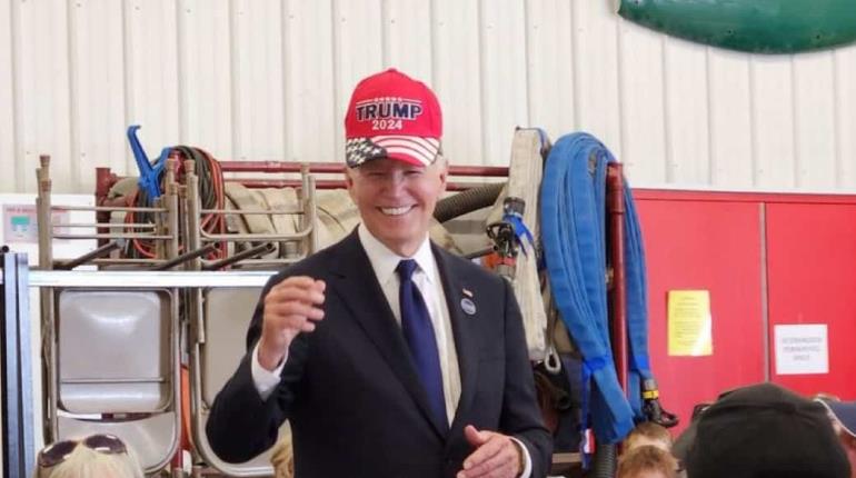 Joe Biden sorprende usando gorra en apoyo a Trump