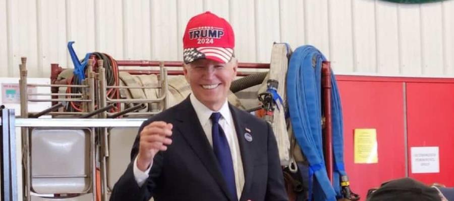 Joe Biden sorprende usando gorra en apoyo a Trump