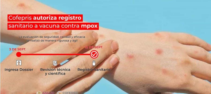 Autoriza Cofepris registro sanitario a vacuna contra mpox