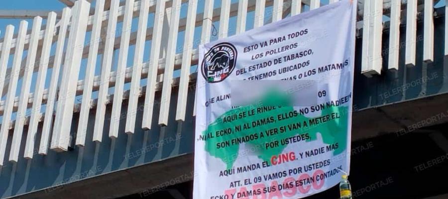 Dejan narcomensaje en puente peatonal de la José María Pino Suárez