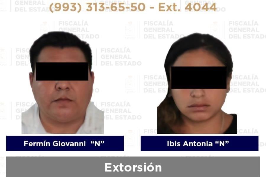 Detienen en Comalcalco a 2 presuntos extorsionadores