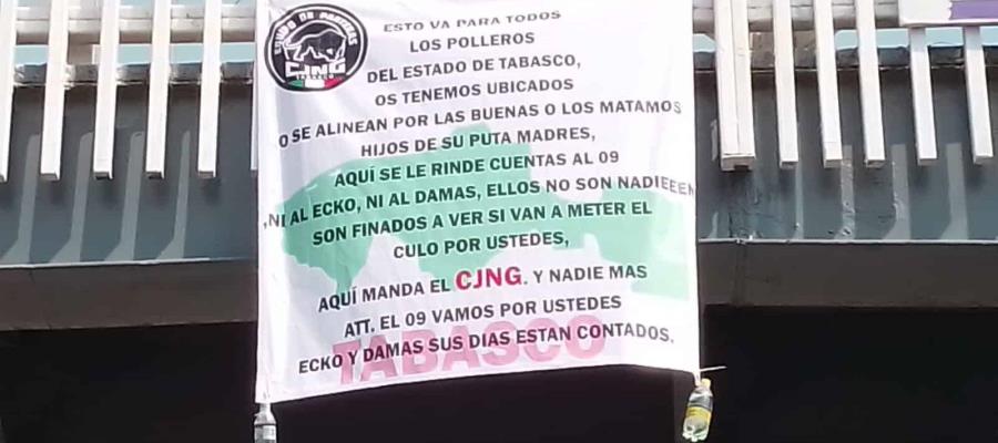 Dejan narco mensaje en puente peatonal de la colonia Pino Suárez