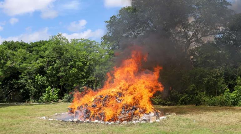 Realiza FGR incineración de narcóticos en Tabasco