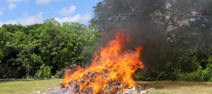 Realiza FGR incineración de narcóticos en Tabasco