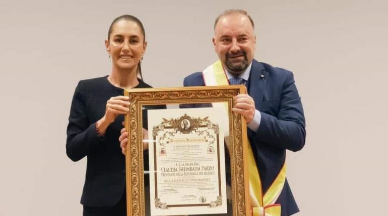 Recibe Sheinbaum el "Premio Internazionale Bonifacio VIII por la Cultura de la paz"