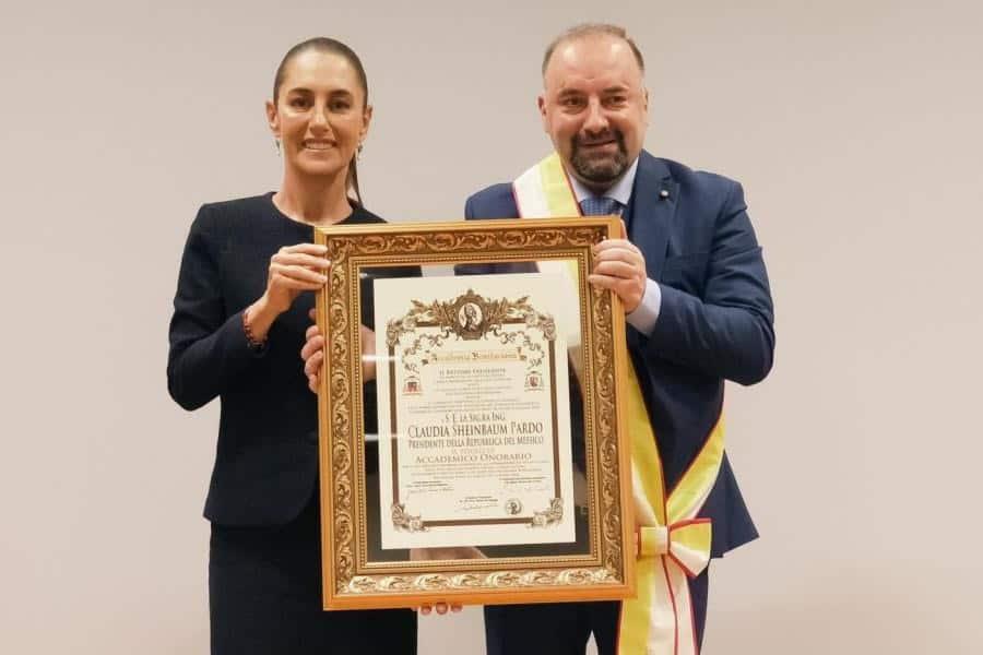 Recibe Sheinbaum el "Premio Internazionale Bonifacio VIII por la Cultura de la paz"