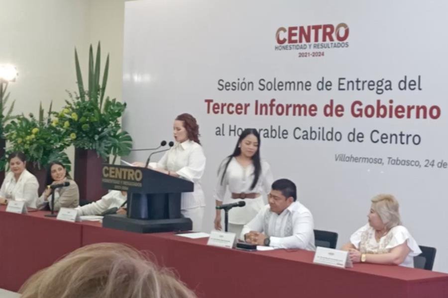 En Centro la gente manda: Aura Medina al entregar tercer informe de gobierno