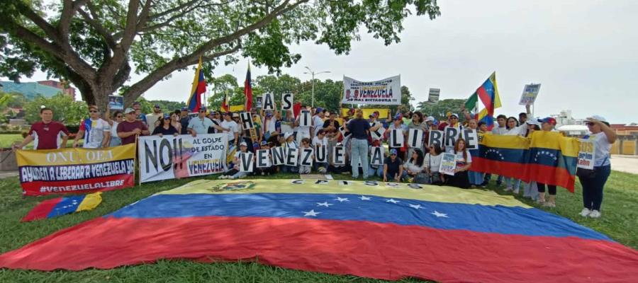 Desde Tabasco, venezolanos piden que se respete victoria de Edmundo González en elecciones