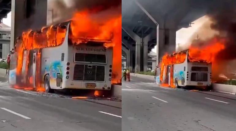 Mueren 22 alumnos y 3 profesores en incendio de autobús escolar en Tailandia 