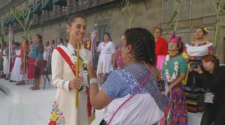 "Eres la voz de nuestros pueblos": Entregan bastón de mando a Sheinbaum