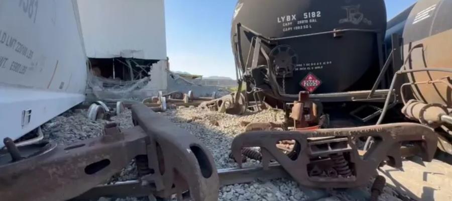 Se descarrila tren en Saltillo, 9 vagones se salen de la vía