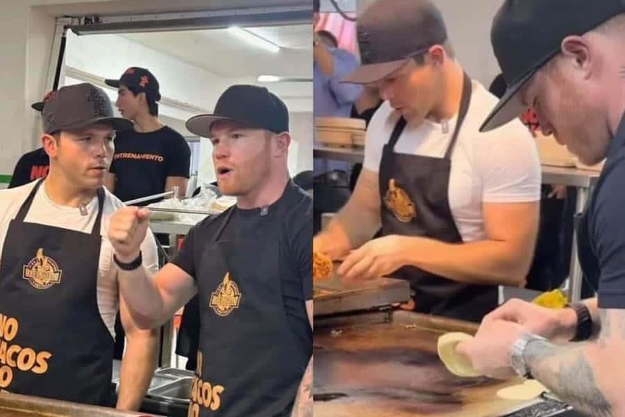 "Canelo" Álvarez visita y atiende taquería de su hermano en Guadalajara