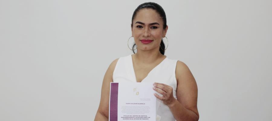 Nombran a Saori Gallegos como titular del Centro de Justicia de la Mujer de Tabasco